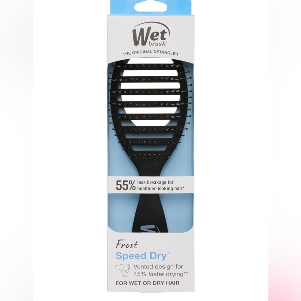 Wet Brush Speed Dry Vent Detangler Hair Brush - Black - New in Box